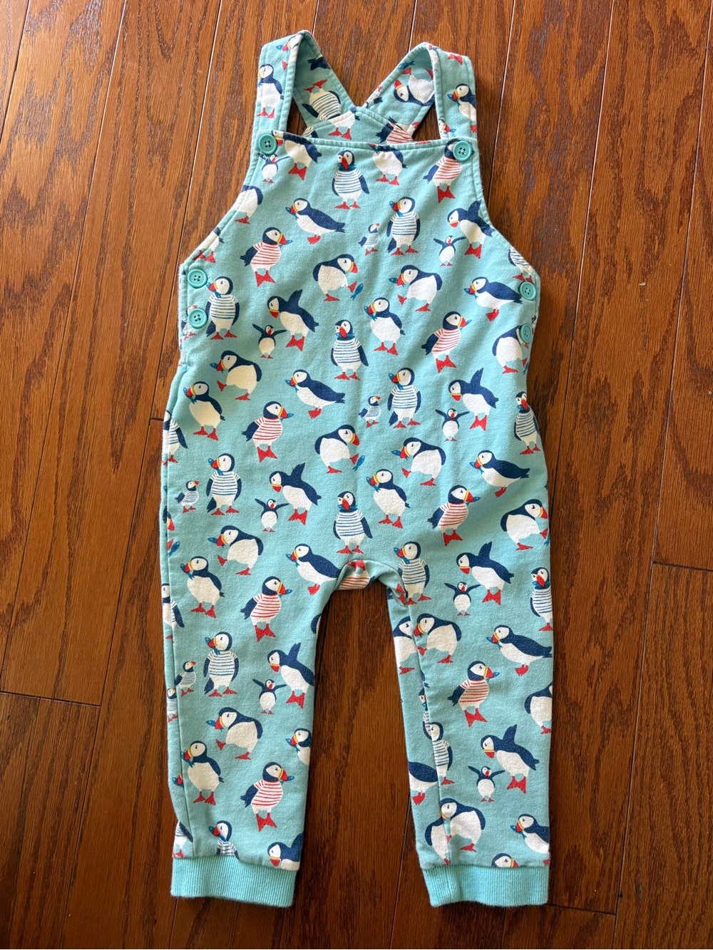 Baby Boden Puffin Print Overalls